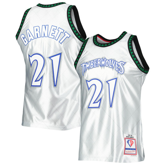 Kevin Garnett Minnesota Timberwolves Mitchell & Ness 1997-98 Hardwood Classics 75th Anniversary Swingman Jersey - Platinum