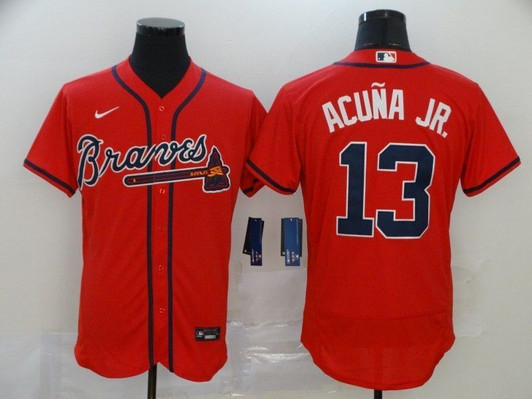 Atlanta Braves Ronald Acuna Jr. #13 2020 Mlb Orange Jersey