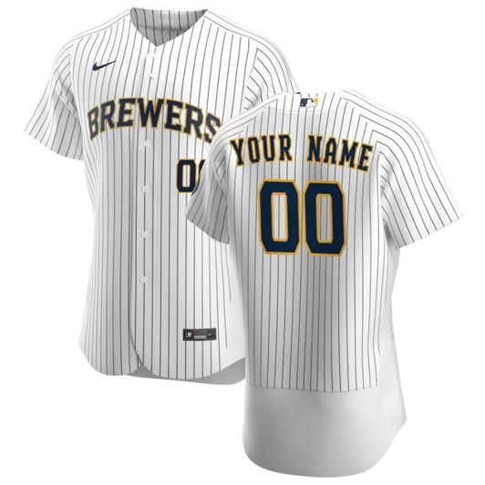 Milwaukee Brewers 2020 Mlb Personalized Custom White Custom Jersey