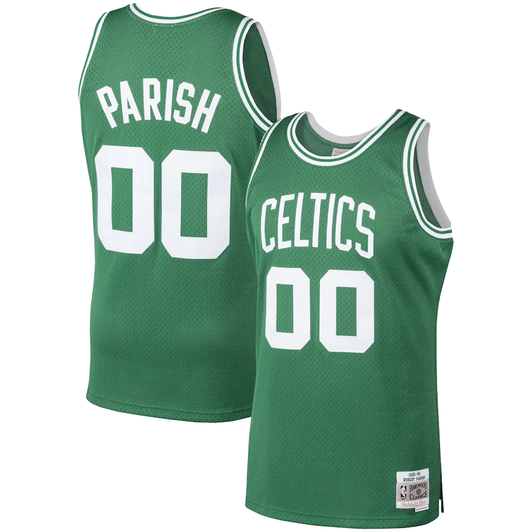 Robert Parish Boston Celtics Mitchell & Ness 1986 87 Hardwood Classics Swingman Kelly Green 3D Jersey