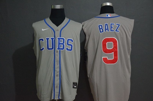 Chicago Cubs Javier Baez #9 2020 Mlb Grey Jersey