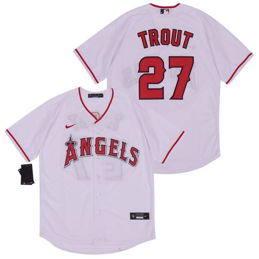 Los Angeles Angels Mike Trout #27 2020 Mlb White Jersey