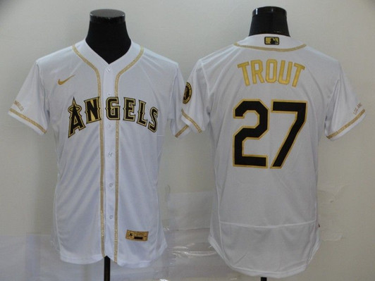 Los Angeles Angels Mike Trout #27 2020 Mlb White Jersey