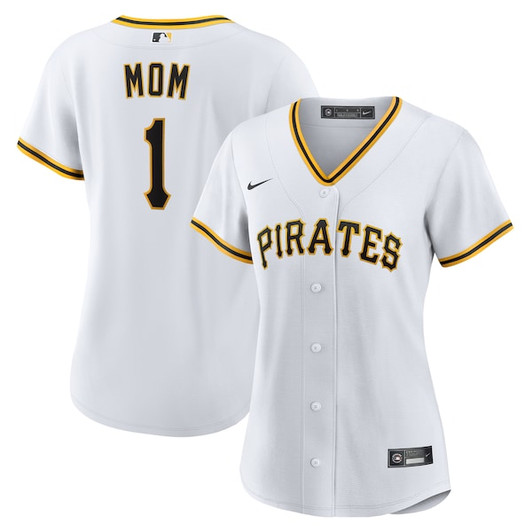 Women's Pittsburgh Pirates  Nike White #1 Mom Home Replica Jersey