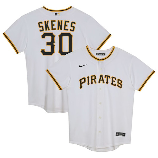 Preschool Pittsburgh Pirates Paul Skenes Nike White Home Replica Player Jersey