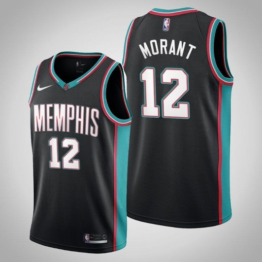 Memphis Grizzlies Ja Morant #12 Nba 2020 New Arrival Black Jersey All-Over Print