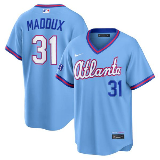 Men's Atlanta Braves Greg Maddux Nike Powder Blue 2026 City Connect Stadium Jersey