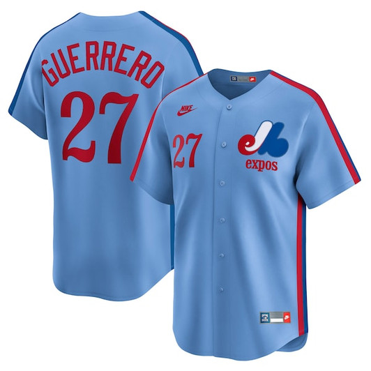 Men's Montreal Expos Vladimir Guerrero Nike Powder Blue Cooperstown Collection Limited Jersey