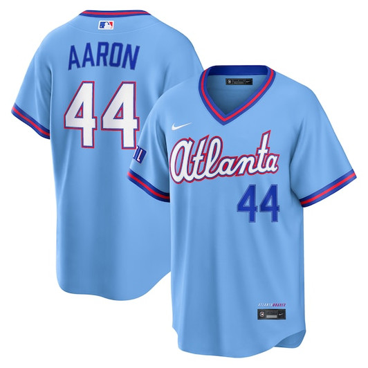 Men's Atlanta Braves Hank Aaron Nike Powder Blue 2026 City Connect Stadium Jersey