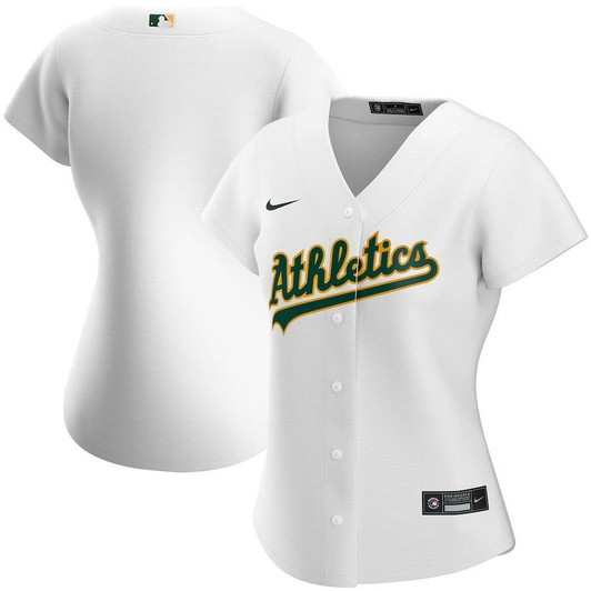 Womens Oakland Athletics Nike Replica Replica White Home Replica Team Jersey