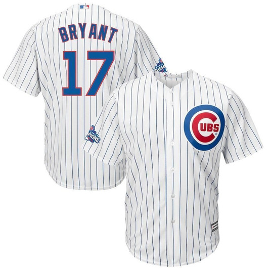 Kris Bryant Chicago Cubs Majestic Home 2016 World Series Champions Team Logo Patch Player White 3D Jersey