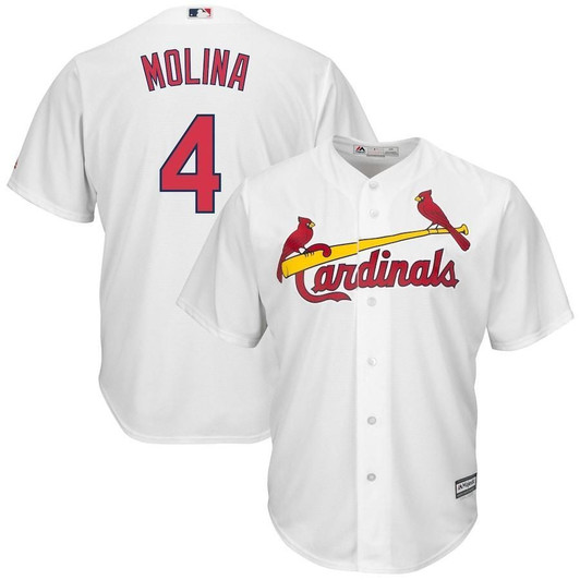 Yadier Molina 4 St. Louis Cardinals Majestic Big And Tall Cool Base Player White 3D Jersey