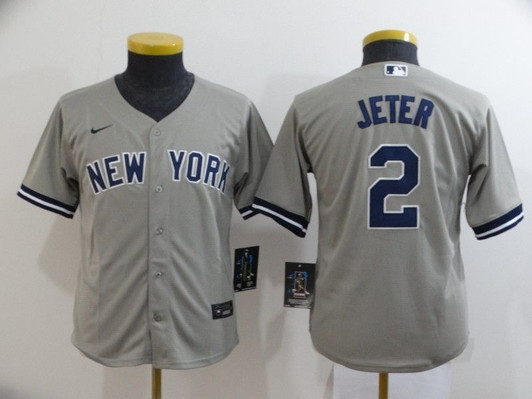 New York Yankees Derek Jeter #2 2020 Mlb Grey Jersey