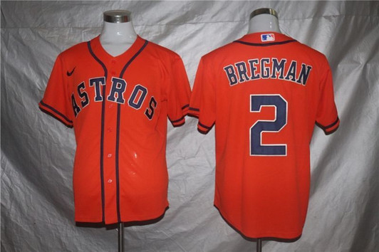 Houston Astros Alex Bregman #2 2020 Mlb Orange Jersey