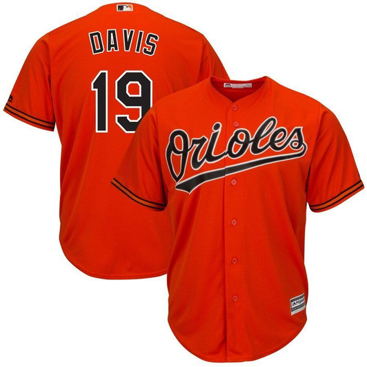 Chris Davis Baltimore Orioles Majestic Alternate Official Cool Base Player Jersey Orange 2019