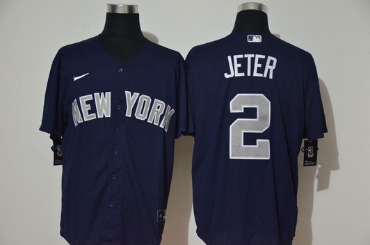 New York Yankees Derek Jeter #2 2020 Mlb Dark Blue Jersey