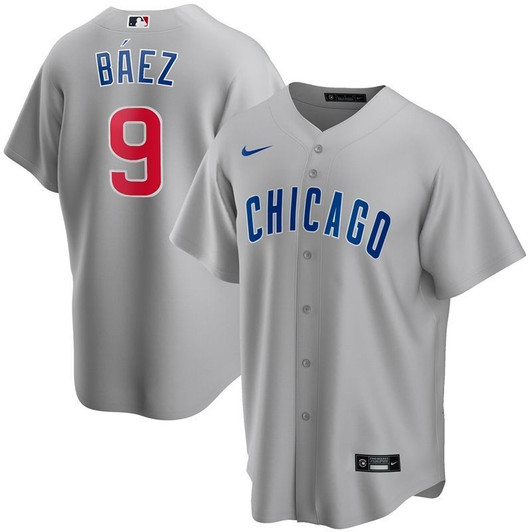 Chicago Cubs Javier Bï¿½Ez #9 2020 Mlb Grey Jersey