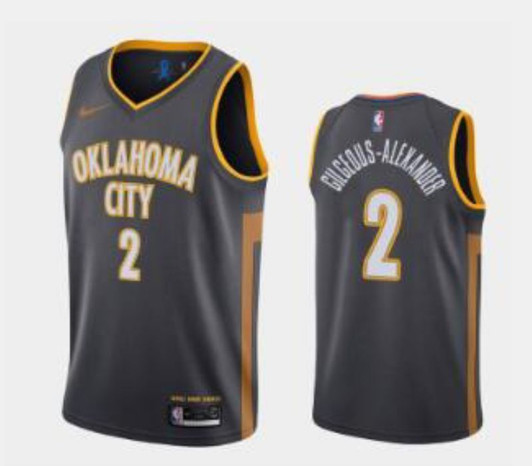 Oklahoma City Thunder Shai Gilgeous-Alexander 2 2021 City Edition New Arrival Black Jersey