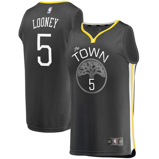 Kevon Looney Golden State Warriors Fanatics Branded Fast Break Replica Player Charcoal Statement Edition 3D Jersey