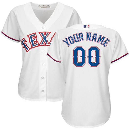 Texas Rangers Majestic Womens Cool Base Custom Jersey White 2019