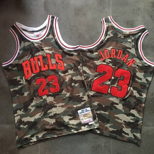 Chicago Bulls Michael Jordan #23 Nba Classic Camo Jersey All-Over Print