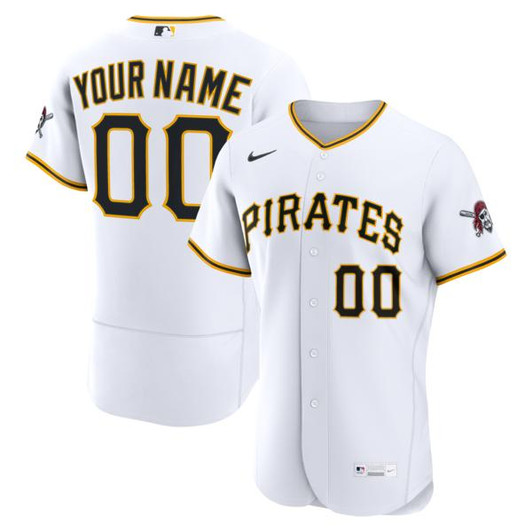 Men's Pittsburgh Pirates Nike White Home  Custom Jersey