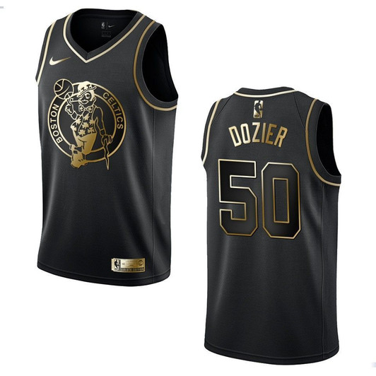 Boston Celtics 50 P.J. Dozier Golden Edition Black 3D Jersey