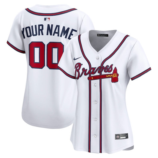 Women's Atlanta Braves Nike White Home Limited Custom Jersey