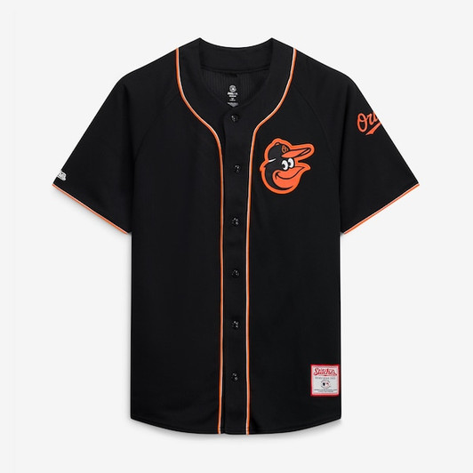 Men's Baltimore Orioles  Stitches Black Team Color Full-Button Fashion Jersey