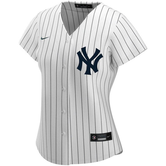 Womens New York Yankees Derek Jeter Nike Replica Replica White/Navy Home Replica Player Name Jersey