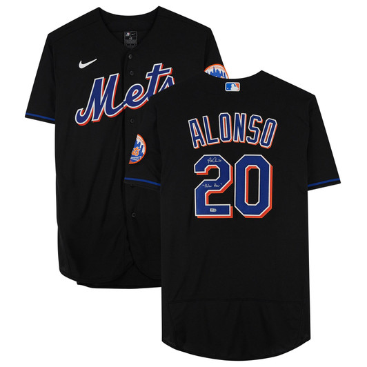 Pete Alonso New York Mets Fanatics  Autographed Nike Replica Replica  Jersey with "Polar Bear" Inscription - Black