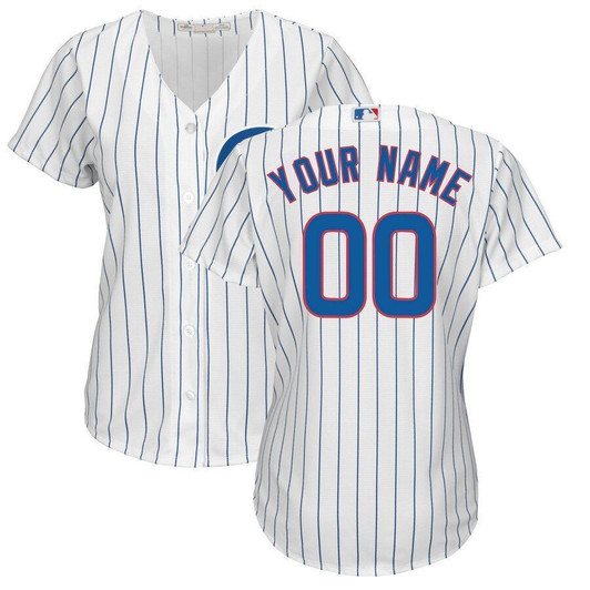 Chicago Cubs Majestic Womens Home Cool Base Custom Jersey Jersey White 2021