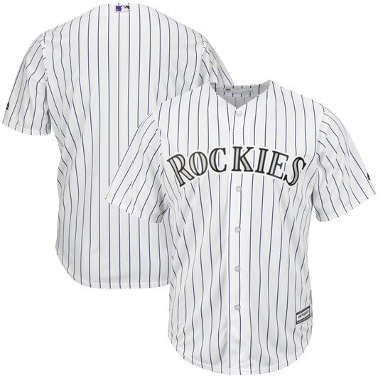 MenS Majestic White/Purple Colorado Rockies Big & Tall Cool Base Team Jersey