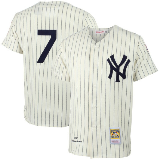 Mens New York Yankees Mickey Mantle Mitchell & Ness Cream Mlb Baseball Jersey Mlb Baseball Jersey1249