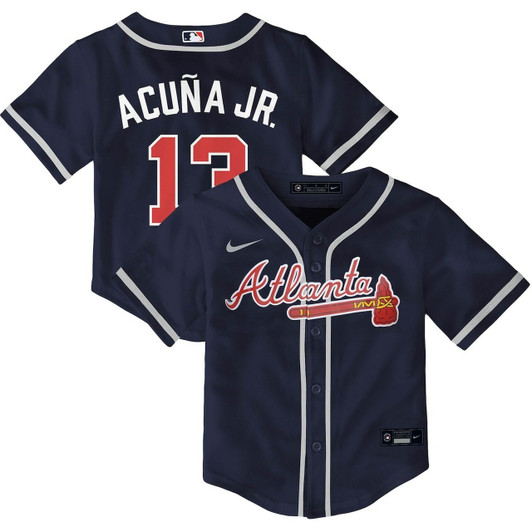 Toddler Atlanta Braves Ronald AcuA Jr. Navy Alternate Player Baseball Jersey Mlb Baseball Jersey271