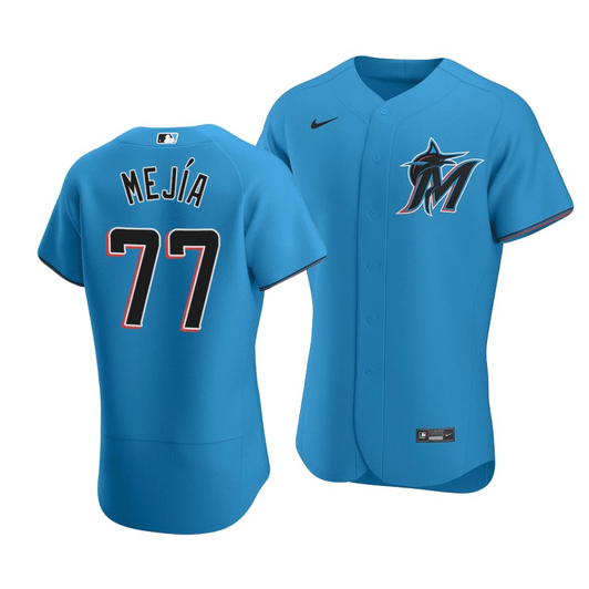 2020 Miami Marlins Humberto Mejia #77  Alternate Jersey Blue