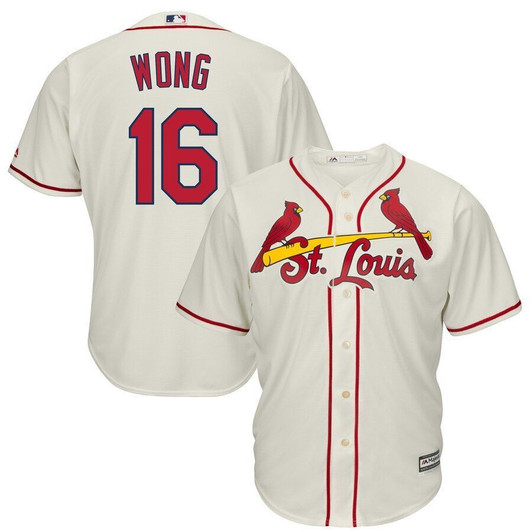 Kolten Wong St. Louis Cardinals Majestic Cool Base Player Jersey Cream 2019