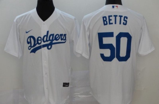 Los Angeles Dodgers Mookie Betts #50 2020 Mlb White Jersey