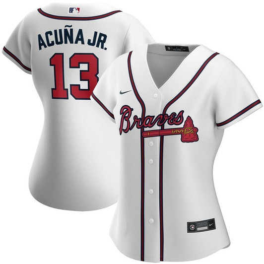 Atlanta Braves Ronald Acuï¿½A Jr. #13 2020 Mlb White Womens Jersey