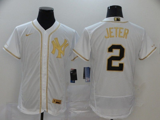 New York Yankees Derek Jeter #2 2020 Mlb White Jersey