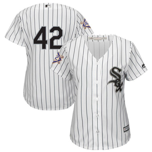 Chicago White Sox Majestic Womens 2019 Jackie Robinson Day Official Cool Base Jersey White 2019