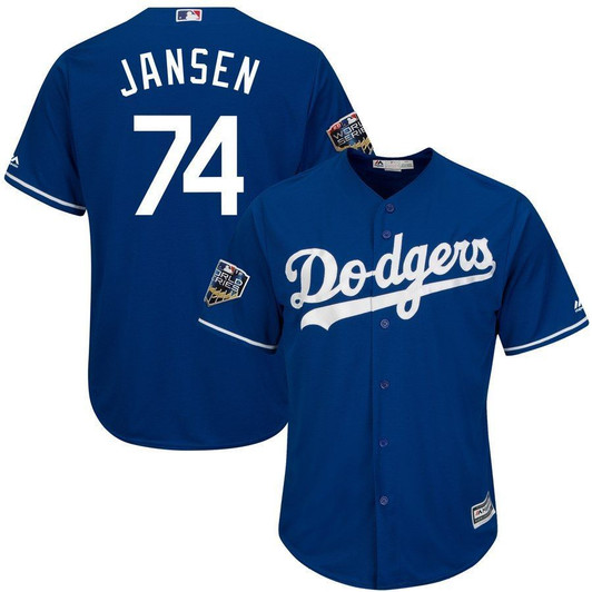 Kenley Jansen Los Angeles Dodgers Majestic World Series Cool Base Player Jersey Royal 2019