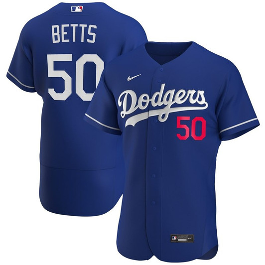 Los Angeles Dodgers Mookie Betts #50 2020 Mlb Navy Blue Jersey