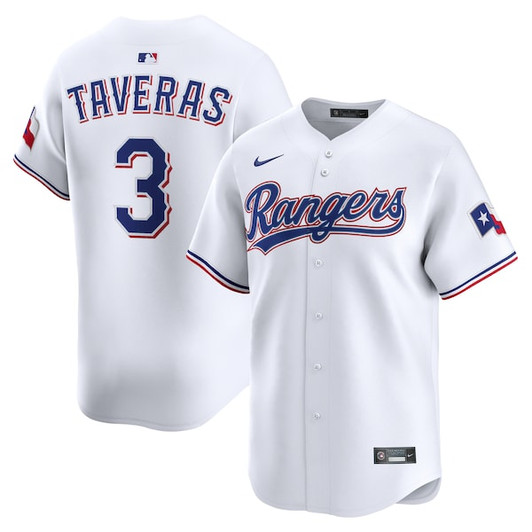 Men's Texas Rangers Leody Taveras Nike White Home Limited Player Jersey