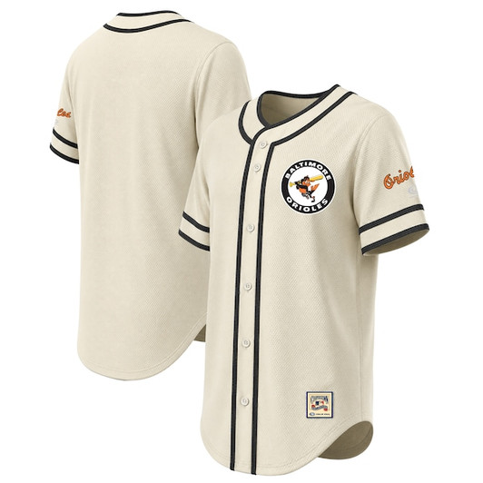 Men's Baltimore Orioles Stitches Natural Throwback Fashion Jersey