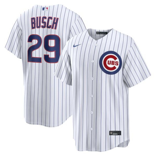 Men's Chicago Cubs Michael Busch Nike White Home Replica Jersey