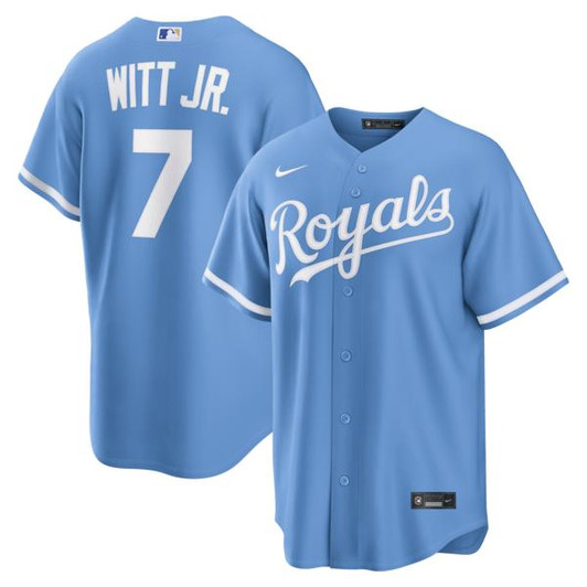 Men's Kansas City Royals Bobby Witt Jr. Nike Light Blue Alternate Replica Jersey