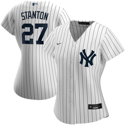 Womens New York Yankees Giancarlo Stanton Nike Replica Replica White Home Replica Player Jersey