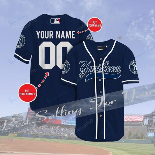 Personalized New York Yankees Baseball Team MLB Custom Name And Number Baseball Tee Jersey Shirt