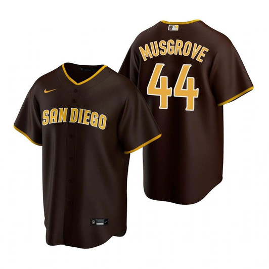 Mens San Diego Padres #44 Joe Musgrove 2020 Road Brown Jersey Gift For Padres Fans